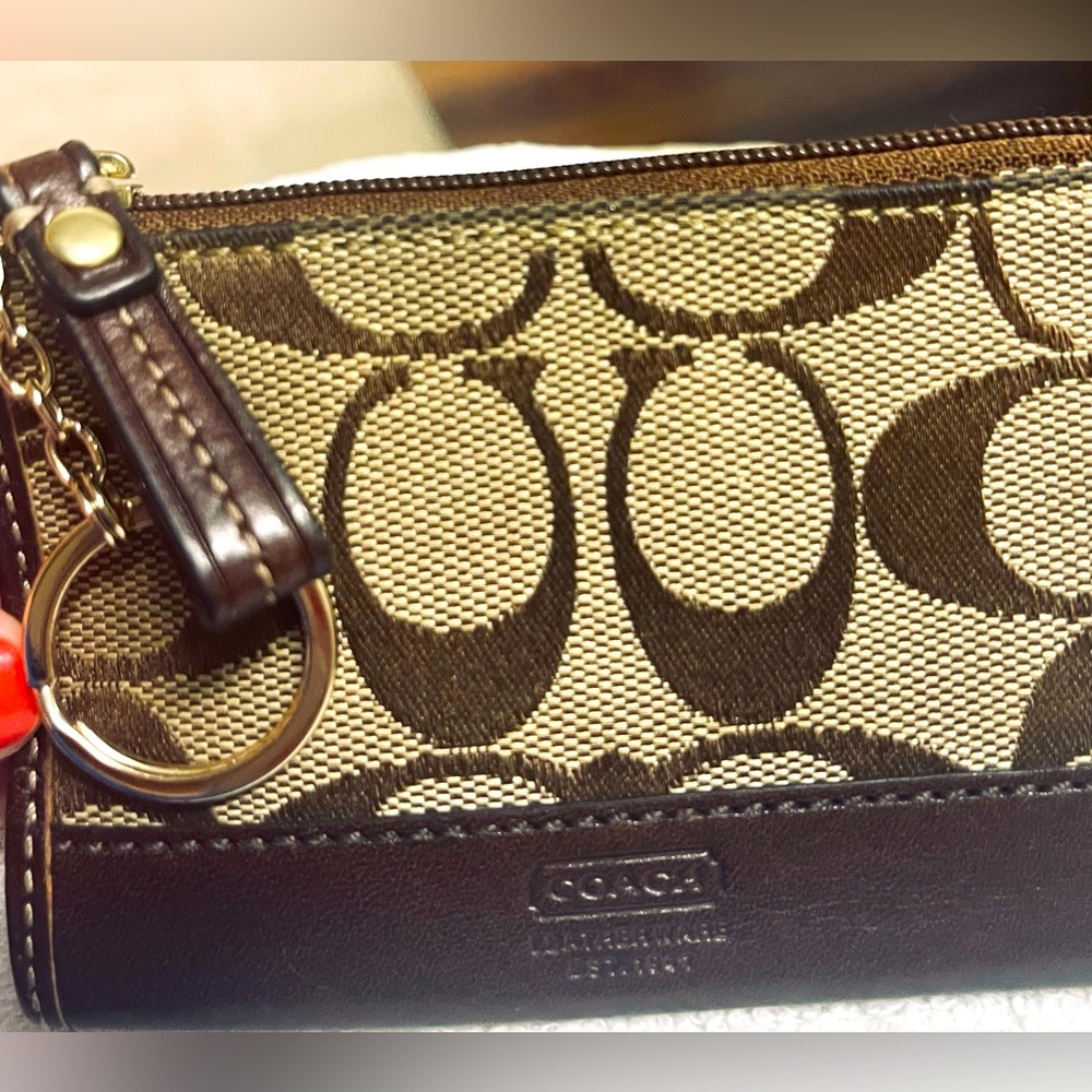 Coach card holder key chain